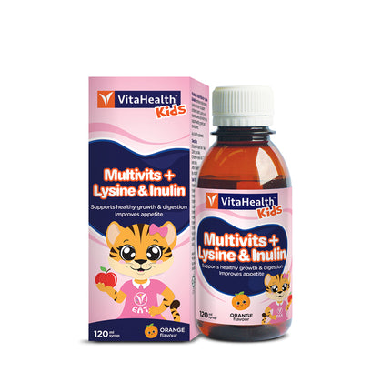 VitaHealth Multivits + Lysine & Inulin Orange Flavour (120ml)