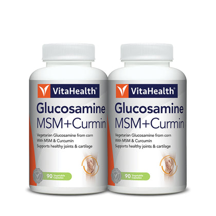 VitaHealth Glucosamine MSM + Curmin 90VC (Twin Pack)
