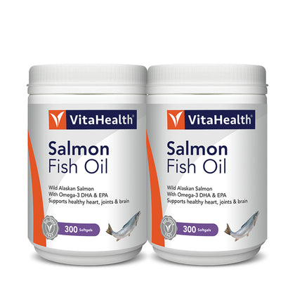 VitaHealth Salmon Fish Oil 300 Softgels (Twin Pack)