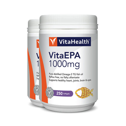VitaHealth VitaEPA Fish Oil 1000mg 250 Softgels - Bundle of 2