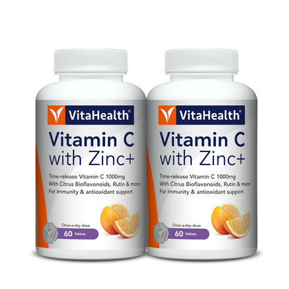 VitaHealth Vitamin C with Zinc+ 60 Tablets - Bundle of 2