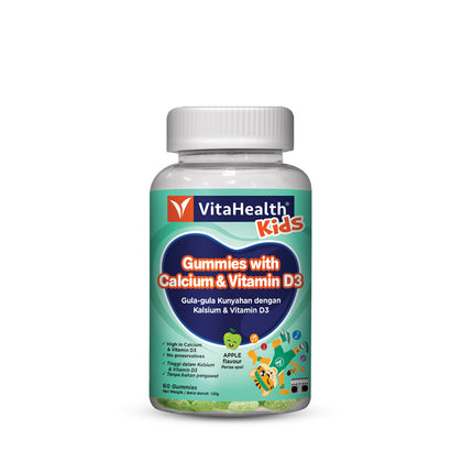 VitaHealth Gummies with Calcium & Vitamin D3 Apple Flavour 60 Gummies