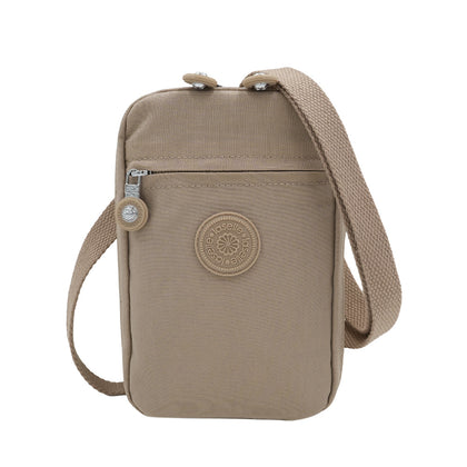 LASELLE Lightweight Nylon Crossbody Bag - Beige