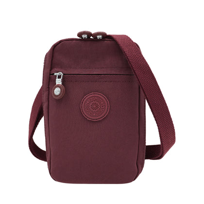 LASELLE Lightweight Nylon Crossbody Bag - Maroon