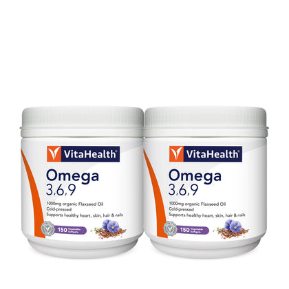 VitaHealth Omega 3,6,9 150 Vegetable Softgels (Twin Pack)