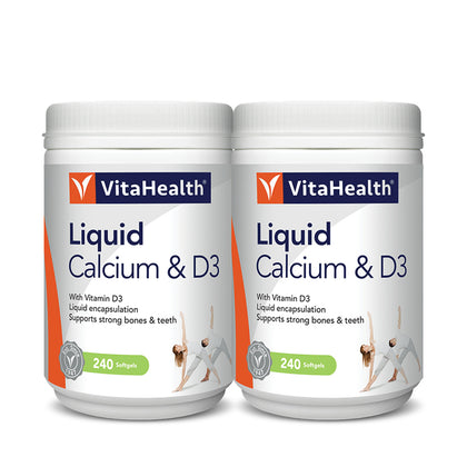 VitaHealth Liquid Calcium & D3 240 Softgels (Twin Pack)
