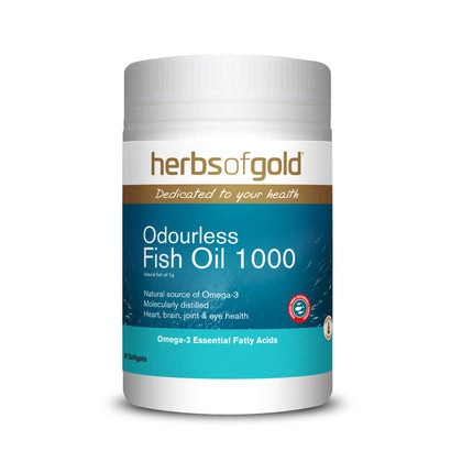 Herbs of Gold Odourless Fish Oil 1000 90 Softgels