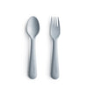 mushie Dinnerware Fork and Spoon Set - Cloud