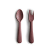 mushie Dinnerware Fork and Spoon Set - Mauve