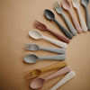 mushie Dinnerware Fork and Spoon Set - Mauve