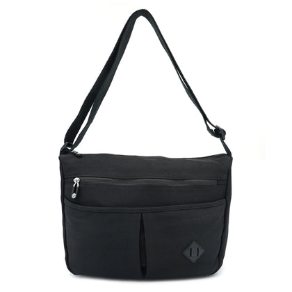 LASELLE Lightweight Nylon Crossbody Bag - Black