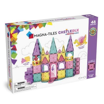 MAGNA-TILES Castle DLX + microMAGS 48 Piece Set (242048CA)