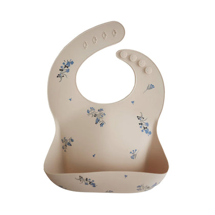 mushie Silicone Bib - Lilac Flowers