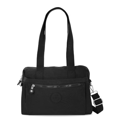 Laselle Lightweight Tote with Detachable Long Strap - Black