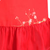 Rodolia Lined Red Satin Dress with Mandarin Collar Chinese Button
 - Red