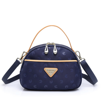Castello Leather-Trimmed Monogram Nylon Tote with Detachable Long Shoulder Strap - Blue