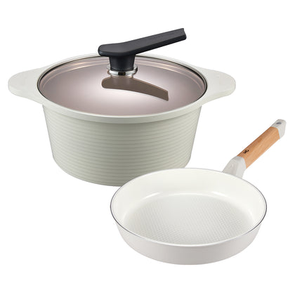 HAPPYCALL ONDE IH 24cm High Stockpot + SONORA IH 24cm Ceranix-Pro Frying Pan