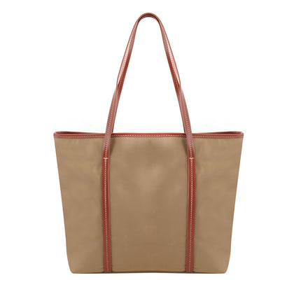 SARRER Leather Trimmed Tote Bag - Khaki