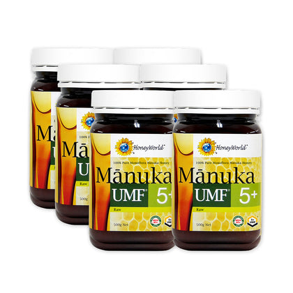 HoneyWorld® Raw Manuka UMF5+ 500g (Bundle of 6)