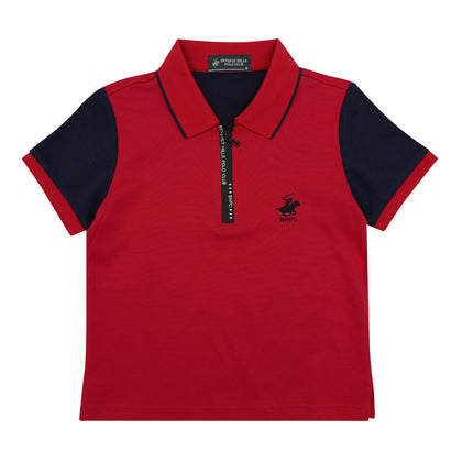 Beverly Hills Polo Club Knit Polo Tee - Red (3290)