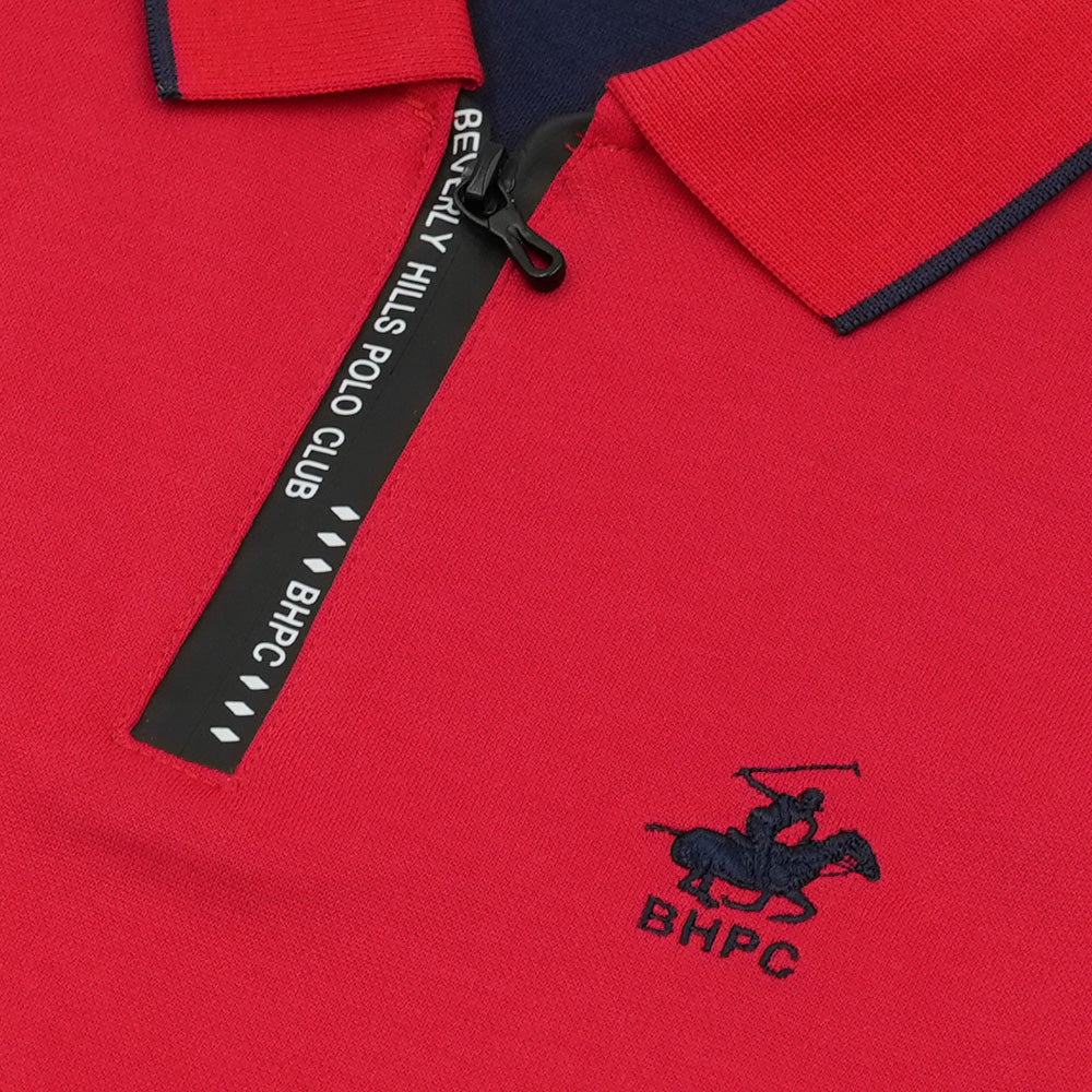 Beverly Hills Polo Club Knit Polo Tee - Red (3290)