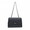 Carlo Rino Half-Flap Quilted Shoulder Bag - Black