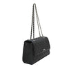Carlo Rino Half-Flap Quilted Shoulder Bag - Black