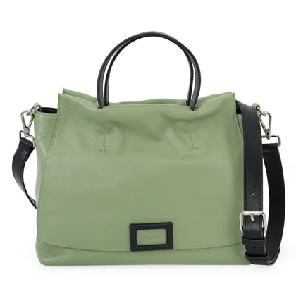 Orofino Leather Tote Detachable Long Strap - Green