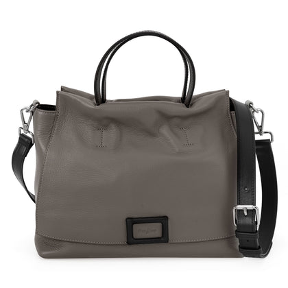 Orofino Leather Tote Detachable Long Strap - Grey