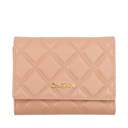 Carlo Rino Embossed Leather Wallet - Pink