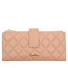 Carlo Rino Embossed Leather Long Wallet - Pink