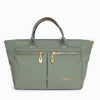 Castello Leather-Trimmed Lightweight Nylon Tote with Detachable Long Shoulder Strap - Green