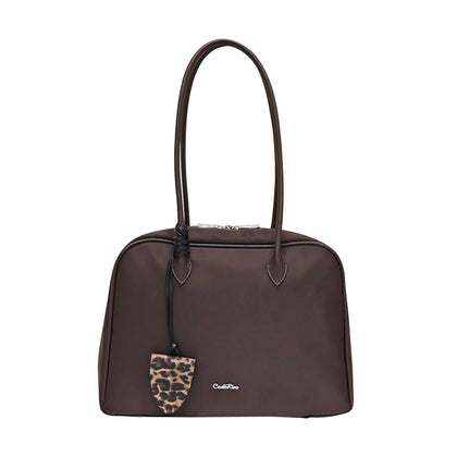 Carlo Rino Lightweight Nylon Dome-shaped Shopper - Brown