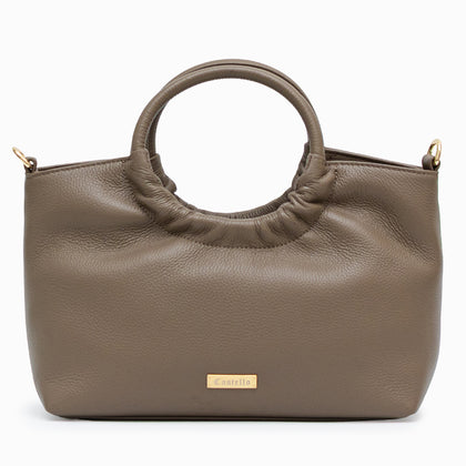 Castello Nappa Leather Tote cum Shoulder Bag - Ash Grey (3576)