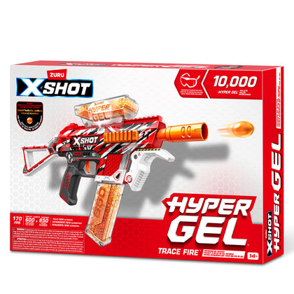 Zuru XSHOT Hyper Gel Trace Fire Blaster (10,000 Hyper Gel Pellets) by ZURU (36621)