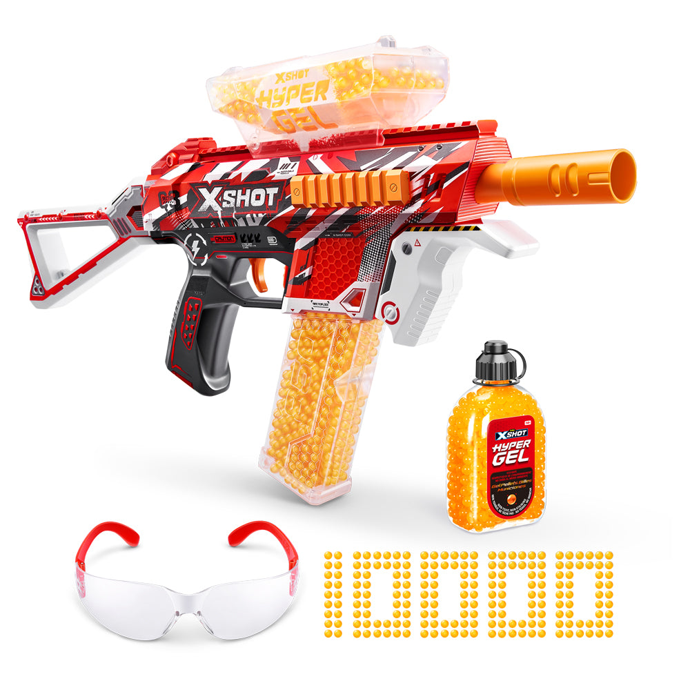 Zuru XSHOT Hyper Gel Trace Fire Blaster (10,000 Hyper Gel Pellets) by ZURU (36621)