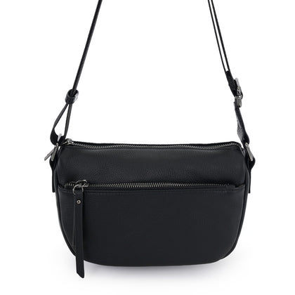 SARRER Pebbled Leather Crossbody Bag - Black