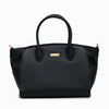 Castello Nappa Leather Tote cum Shoulder Bag - Jet Black (3702)