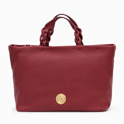 Castello Nappa Leather Tote cum Shoulder Bag - Garnet Red (3708)