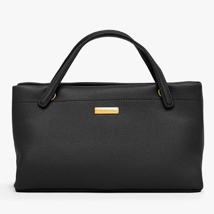 Castello Nappa Leather Tote cum Shoulder Bag - Jet Black (3712)
