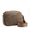 SARRER Leather-Trimmed Lightweight Nylon Crossbody Bag - Almond