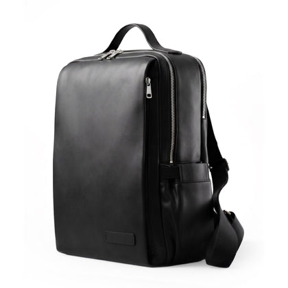 SARRER Leather-Trimmed Lightweight Nylon Backpack - Black