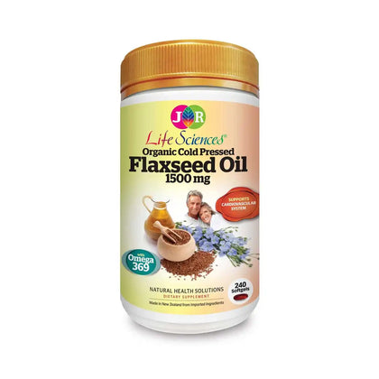 JR Life Sciences Organic Cold Pressed Flaxseed Oil 1,500mg 240 Softgels