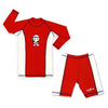 tee-pee-to UV50+ Long Sleeve and Shorts Ninja Set - Red/White