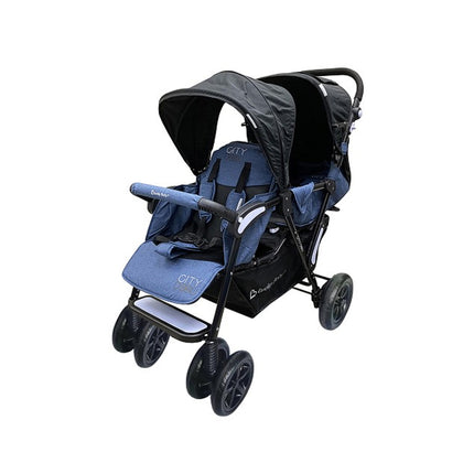 LUCKY BABY City Dou™ Plus Twin Stroller - Denim