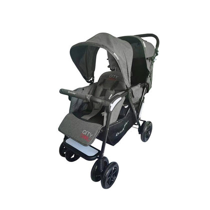 LUCKY BABY City Dou™ Plus Twin Stroller - Dark Grey