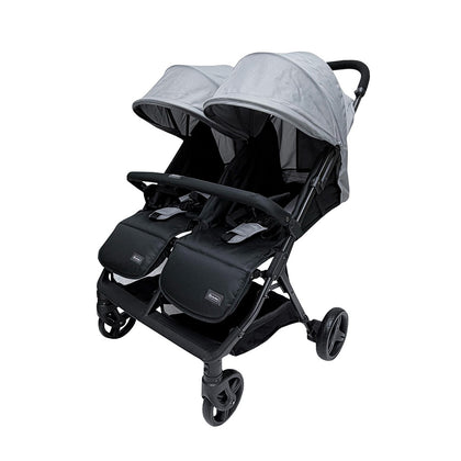 Lucky Baby City Hopper Twin Stroller - Grey / Black