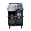 Lucky Baby City Hopper Twin Stroller - Grey / Black