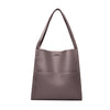 SARRER Leather Shopper Bag - Dark Brown