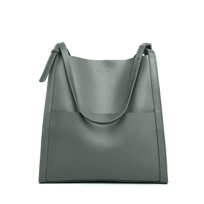 SARRER Leather Shopper Bag - Green